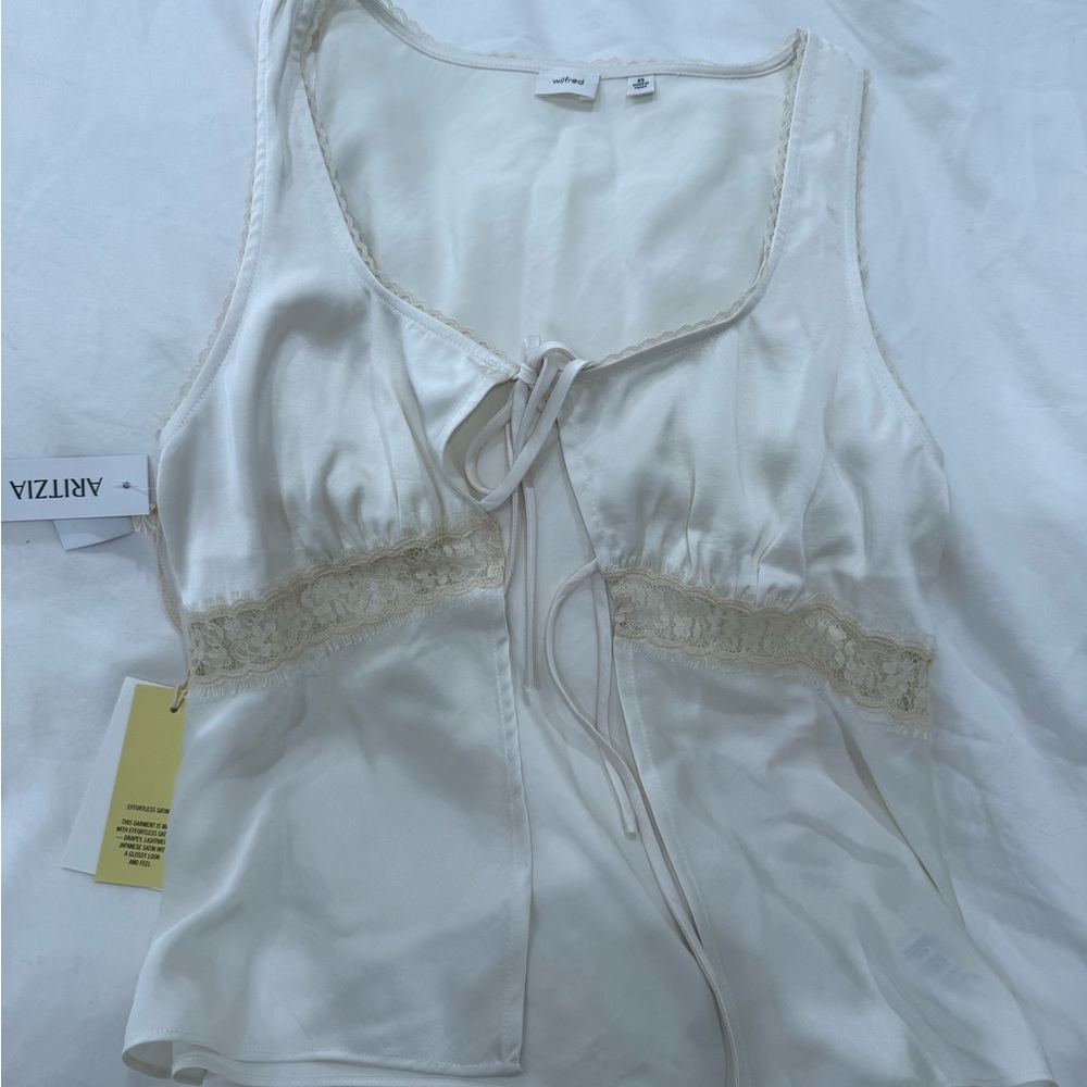 Aritzia Cream Sleeveless Top silk nwt